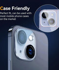 3 Pack Camera Lens Protector For iPhone 15 And 14 6.1 Inch, Plus iPhone 15 Plus And iPhone 14 Plus 6.7 Inch installed on phone