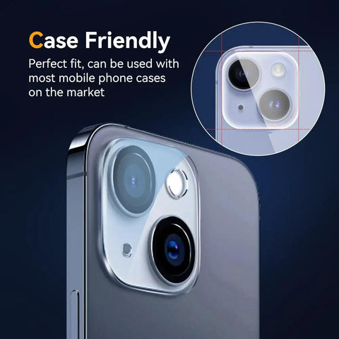 3 Pack Camera Lens Protector For iPhone 15 And 14 6.1 Inch, Plus iPhone 15 Plus And iPhone 14 Plus 6.7 Inch installed on phone
