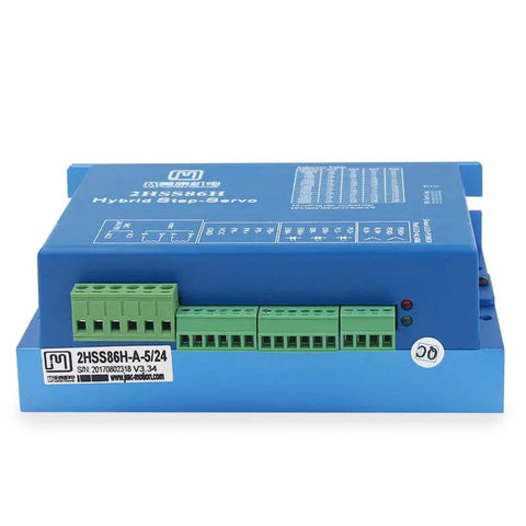 Beefed Up High Torque Closed Loop Stepper Servo Motor Driver Set With 8.5 Nm Torque, blue casing, front view