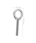 Heavy Duty M10x60 Stainless Steel Eyebolt Hook Bolts with Flat And Spring Washers for Rock Solid Concrete Anchoring, size visible.