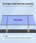Expandable Solar Panel Ground Mount Bracket Kit With Adjustable Tilt showcasing 950lbs load capacity on metal frame