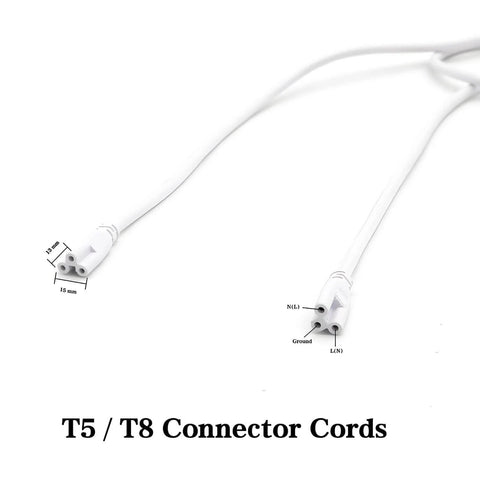 T5 T8 Extension Cords Four Feet Long 3-Prong Power Cable For Integrated LED Tube Lights, Linkable Garage Light Pack Of Four