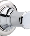 Close-up of a 12 Inch Chrome Grab Bar For Bathroom Safety, Heavy Duty Shower And Toilet Rail with durable zinc post.