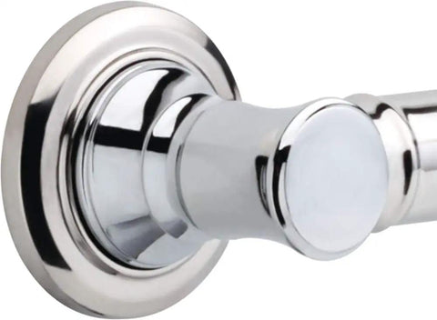 Close-up of a 12 Inch Chrome Grab Bar For Bathroom Safety, Heavy Duty Shower And Toilet Rail with durable zinc post.