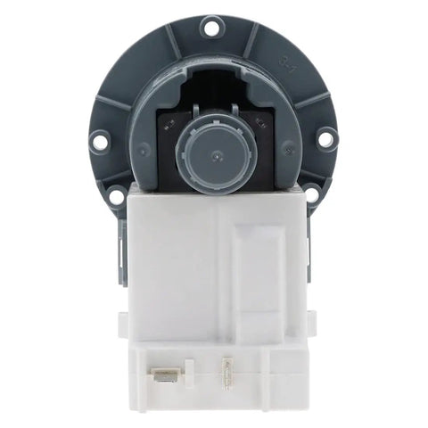 Front view of Drain Pump Motor With Drip Cover Replacement For Samsung Washers DC31-00187A And DC31-00187D PX3516-01.