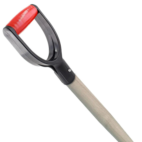 2 Pack Red D Grip Shovel Handles For 1-1/4 Inch Shovels, Plastic Replacement Grips With 32mm Inner Diameter, Easy Screw-On Install