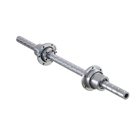 Rotary Ball Screw Ball Spline Hollow Series 450LC5 High Precision Linear Motion Component, steel, side view, isolated on white.