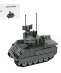 Kickass M113 Military Vehicle Building Blocks Set For Adults, 909 Piece Heavy Duty Construction Kit with detailed gray bricks.