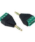 Two Six Pack 3 Point 5mm Stereo Male To AV 3 Screw Terminal Block Balun Connectors with Six Female Terminals for DIY Audio
