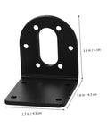 37 motor mounting bracket L-shape with dimensions for gear reduction motors in DIY projects.
