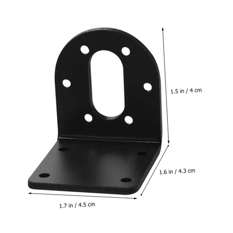 37 motor mounting bracket L-shape with dimensions for gear reduction motors in DIY projects.