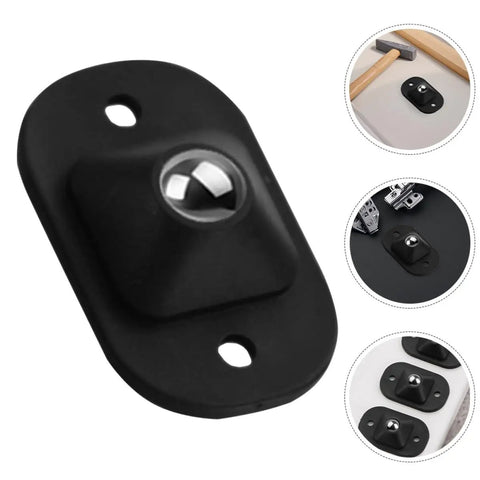 Close-up of 12 Pack Self Adhesive Appliance Rollers With 360 Spin Mini Caster Wheels For Kitchen Gear and Storage Totes Black.