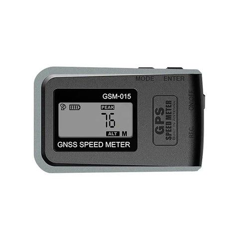 GPS Speedometer and Altimeter for RC Drones and Planes, High Precision Flight Data Reader showing screen with 76M peak altitude.