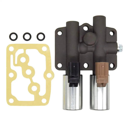 Honda Acura Transmission Dual Linear Shift Solenoid With Gasket Replacement For Accord Odyssey Pilot Prelude CL TL MDX Drop In Fits 1998 1999 2000 2001 2002 2003 Automatic Transmission Replaces 28250P6H024, shown with gasket and O-rings