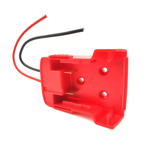 Red base of Dope 18V Battery Conversion Kit With Secure Wire Adapter For Power Wheels, showing wire connectors