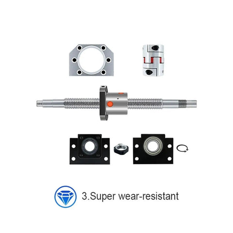 16mm 1610 CNC Rolled Ball Screw Kit With SFU1610 Single Nut BKBF12 End Support DSG16H Housing And Coupling For Precise Linear Motion In DIY CNC Machines And Machining Projects., 16mm rolled ballscrew kit with SFU1610 nut, BKBF12 support, DSG16H housing