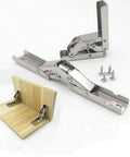 180 Degree Hydraulic Folding Hinge For Frameless Cabinets And Folding Tables Concealed Door Hardware Rust Resistant Steel Easy Install