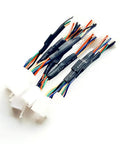 Waterproof 5 Wire Electric Bike Hall Sensor Adapter With PCB Motor Controller For Ebike Throttle Sync showing colorful wires and connectors.