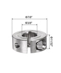 Split Clamp On Shaft Collar 3/8 Bore 7/8 Inch Outer Diameter 11/32 Inch Width 304 Stainless Steel Rock Solid Set Screw Style