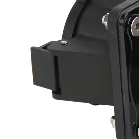 Close-up view of Type 1 EV Charging Socket Black AC Charger Connector SAE J1772 16A 32A IP54, durable and weatherproof design.
