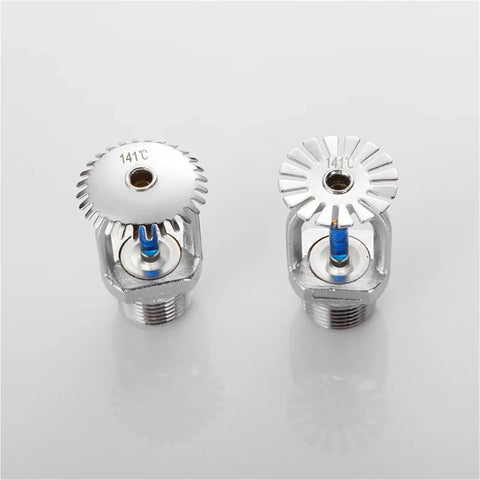 Heavy Duty Fire Sprinkler Heads 5 Pack High Temp 141 Degree Dn15 Half Inch Thread Upright Spray Nozzle close-up view of two nozzles.