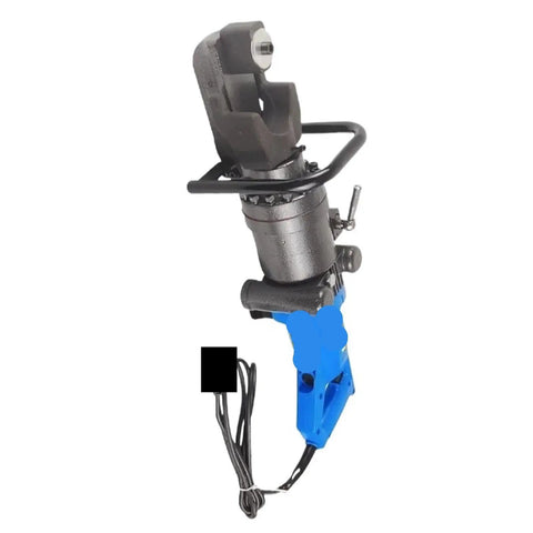 Portable Electric Hydraulic Rebar Bender And Cutter For 8-25mm Steel Bars, showcasing sleek design and safety handle.
