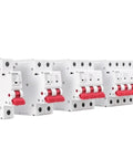 Double Pole DIN Rail MCB 6kA Miniature Circuit Breaker 40A 63A AC Type With CB 230/400V four units side view