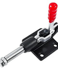 Heavy Duty Push Pull Toggle Clamp 500Lb Capacity, 90 Degree Operation, 32mm Plunger Stroke, Quick Release, Adjustable Clamp For Woodworking Jigs And Fixtures, Welding, Crosscut Sled And CNC Machining, black steel with red handle