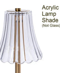 Acrylic lamp shade detail on 12 inch Lit Cordless Table Lamp With USB Rechargeable Battery Brass LED Desk Light
