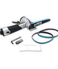 20mm Air Belt Sander Workhorse For Heavy Duty Woodworking Metal Polishing And Precision Grinding with rubber bands and tools.