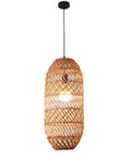 LQZCXMF Living Room Rattan Pendant Light 22.8" H Large Wicker Lamp Shade, handwoven bamboo wicker, hanging light fixture.