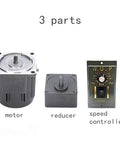 Heavy Duty Geared Motor 110V 60W Single Phase Reversible Motor With Variable Speed Controller 0 To 135 RPM parts diagram