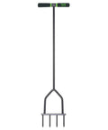 Beefy Spike Lawn Aerator Tool With 37 Inch Handle, manual grass aerator, dethatcher rake, steel construction, cushioned grips