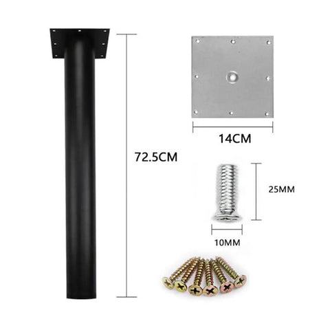 Heavy Duty Adjustable Furniture Legs Make Your Setup Rock Solid With Durable Steel Build Quiet Non Slip Floor Savers Easy Screw Mount Silver Gray Set Of 4, showing dimensions and included screws.