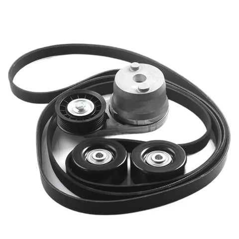 Premium Belt Tensioner Kit Compatible With Chevy Silverado 2500 HD Fits 90K 38172 Exactly To Replace Parts Instantly And Restore Squealing Free Operation Inside Your Engine Bay Improving Durability Significantly So You Can Trust Your Truck., black belt tensioner kit with pulleys for Chevy Silverado 2500 HD engine