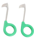 Pro Grade Grafting Ring Cutter Tool Set 2 Pack Fine Edged Trimmers for Gardening and Fruit Trees Quick Ring Stripping Neat Cuts and Minimal Bark Damage Ideal for Home Gardeners. 2 green metal ring cutters