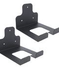 Beefy Stainless Steel Garden Power Tool Wall Rack With Lockdown Multi Grip Hooks And Waterproof Finish For Home Outdoor Trimmers Complete Garage Storage with black hooks.