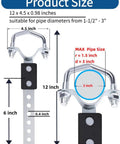 Heavy Duty Universal Muffler Exhaust Hanger Kit For 3 Inch Pipe with flexible hanger dimensions shown