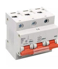 1 Piece 3 Phase Miniature Circuit Breaker MCB 3 Pole C Curve D Curve 80A 100A 125A Heavy Duty AC Protector showing rugged design and tight corner fit.