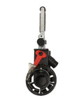 Heavy Duty Belt Sander Adapter For Angle Grinder featuring five eighth inch thread, red and black design, compact size for efficient sanding.
