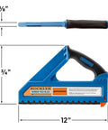 Slick D Handle Narrow Push Block For Table Saw Safety with dimensions 12" x 7¾" x 5/8" featuring non-slip base.
