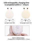 Slug Night Light Squishy Silicone Lamp highlighting low and strong light modes, USB rechargeable, BPA free, cozy ambiance.