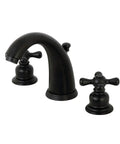 Victorian Widespread Bathroom Faucet In Matte Black, Solid Brass Construction, Deck Mount, 8 To 16 Inch Spread, 1.2 GPM Flow