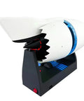 3D Printed Turbofan Engine Model Kit With Functional Nacelle Thrust Reverser Finished Display Version on sturdy stand.