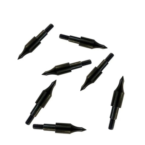 100 Grain Archery Field Points Screw In Tips for recurve bow, compound bow, and crossbow, black zinc, pack of 12