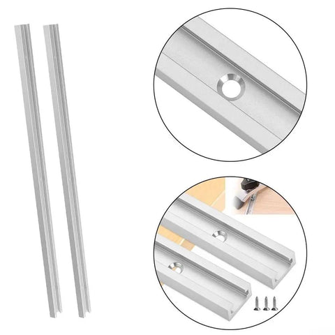 Two Pack 400mm Aluminum T Slot Tracks With Double Cut Profile For Router Table Miter Gauge Jig Slider System DIY Workbench Clamp Rail