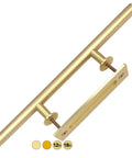 18 Inch Brushed Brass Vintage Gold Barn Door Handle Kit With Solid Aluminum Pulls For Closet And Sliding Doors Large 7 Piece Flush Pull Set Easy Install Classic Farmhouse Style