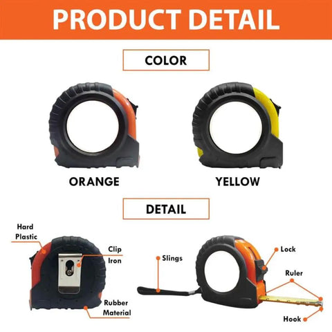 Solid Build Personalized Tape Measure For Woodworking And DIY Projects Featuring This Is Gods Country Engraving in orange and yellow colors.