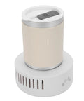 Dual Zone Cup Cooler And Warmer Keeps Your Drinks Totally Chilling Or Scorching Hot Year Round Electric Desk Beverage Station with a coffee cup.