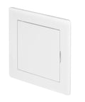 4 X 4 Inch Slick White Abs Plastic Access Panel For Drywall Walls Utility Service Hatch Door with flap cover, showing smooth design.
